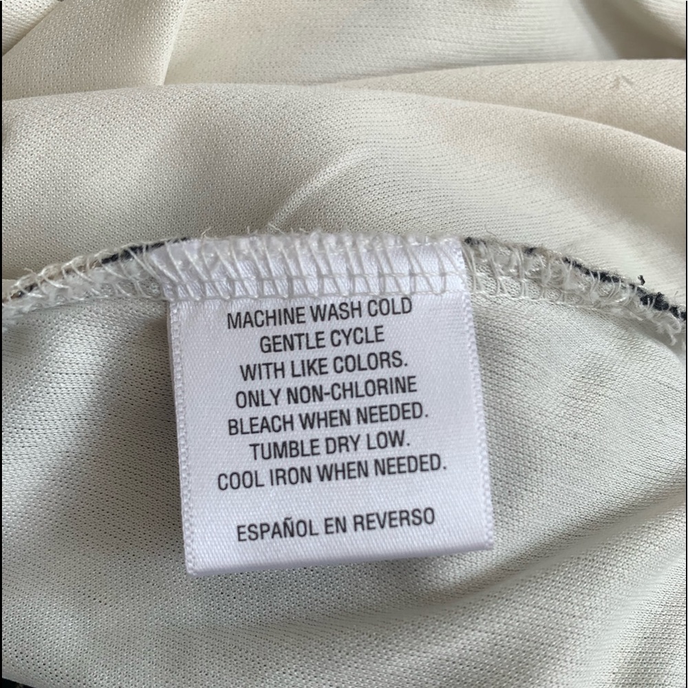 Style & Co Woman Blouse Black Cream Mixed Media Color-Block 3/4 Sleeves Plus 1X - Picture 8 of 8